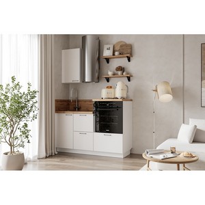 Кухонный гарнитур 1500 вариант 2 Лизет (белый софт матовый)