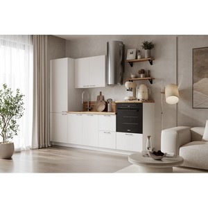 Кухонный гарнитур 2550 вариант 8 Лизет (белый софт матовый)