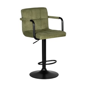 Стул барный KRUGER ARM BLACK (зеленый вельвет (LAR-E2041-7))