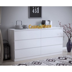 Комод Коневик (Konevik) 6 ящиков 140х72 см (белый)