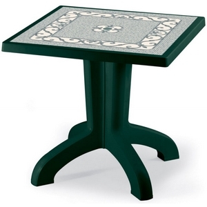 Стол DAYTONA 80х80 CONTRACT DECO TOP (цвет зеленый с мозаикой, квадратный) 1819 из пластика (пластиковая мебель)