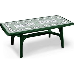 Стол PRESIDENT 2000 DECO TOP (цвет зеленый с мозаикой, прямоугольный) 1848 из пластика (пластиковая мебель)