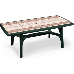 Стол PRESIDENT 2000 DECO TOP (цвет зеленый с мозаикой, прямоугольный) 2126 из пластика (пластиковая мебель)