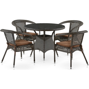 Комплект мебели Лион-1A (T220CT-Y32A-W53 Brown) иск.ротанг