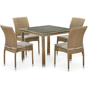 Комплект мебели Керри (T257B-Y380B-W65 Light Brown) иск.ротанг