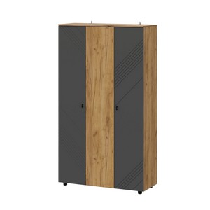 Шкаф трехстворчатый Байкал (дуб золотой/графит)