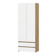 Шкаф двухстворчатый с ящиками Некст 1 (дуб золотистый, белый)