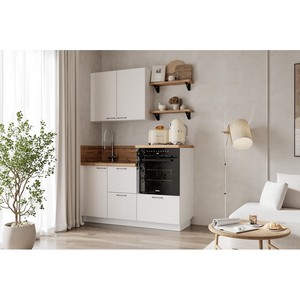 Кухонный гарнитур Ежевика 1500 (белый софт матовый)