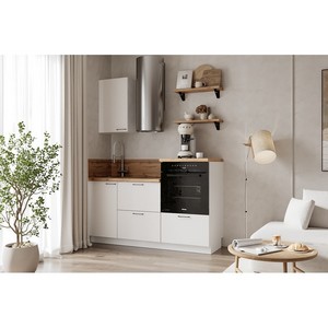 Кухонный гарнитур 1650 вариант 2 Лизет (белый софт матовый)