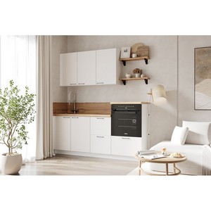 Кухонный гарнитур 1950 вариант 4 Лизет (белый софт матовый)