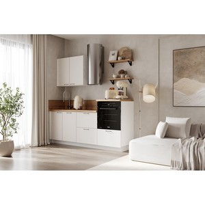 Кухонный гарнитур 2100 вариант 2 Лизет (белый софт матовый)