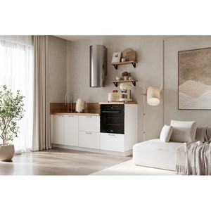 Кухонный гарнитур 2100 вариант 3 Лизет (белый софт матовый)