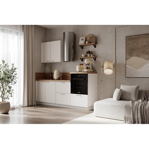 Кухонный гарнитур 2100 вариант 5 Лизет (белый софт матовый)