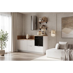 Кухонный гарнитур 2100 вариант 6 Лизет (белый софт матовый)