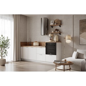 Кухонный гарнитур 2400 вариант 3 Лизет (белый софт матовый)