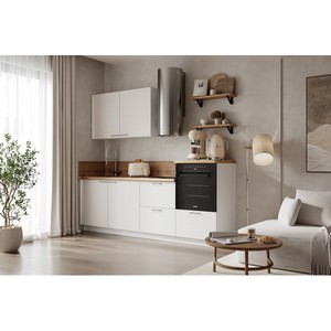 Кухонный гарнитур 2400 вариант 5 Лизет (белый софт матовый)