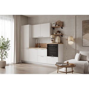 Кухонный гарнитур 2400 вариант 7 Лизет (белый софт матовый)