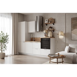 Кухонный гарнитур 2400 вариант 8 Лизет (белый софт матовый)