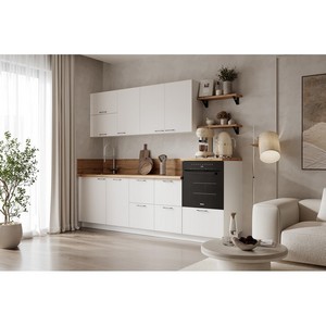 Кухонный гарнитур 2550 Лизет (белый софт матовый)