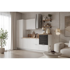 Кухонный гарнитур 2550 вариант 11 Лизет (белый софт матовый)