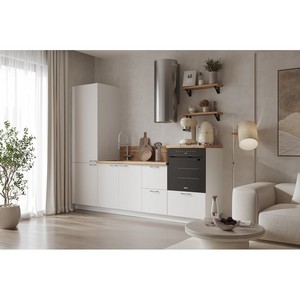 Кухонный гарнитур 2550 вариант 12 Лизет (белый софт матовый)