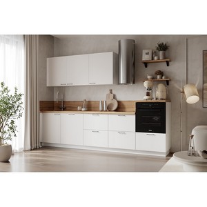 Кухонный гарнитур 3000 вариант 2 Лизет (белый софт матовый)