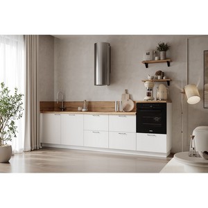 Кухонный гарнитур 3000 вариант 3 Лизет (белый софт матовый)