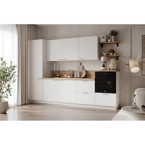 Кухонный гарнитур 3000 вариант 10 Лизет (белый софт матовый)