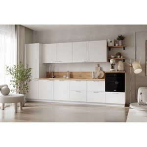 Кухонный гарнитур 3600 вариант 7 Лизет (белый софт матовый)