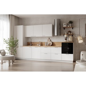 Кухонный гарнитур 3600 вариант 8 Лизет (белый софт матовый)