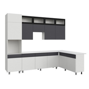 Кухонный гарнитур София 3м (белый, графит матовый)