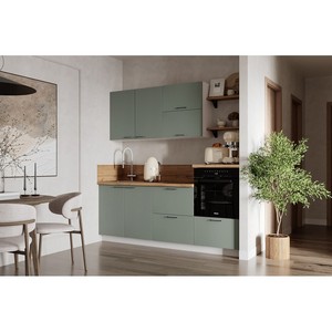 Кухонный гарнитур 2100 Олива эмаль вариант 4