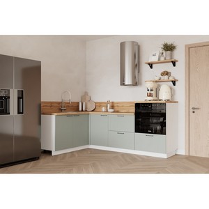 Кухонный гарнитур угловой 1500х2250 Олива эмаль вариант 5