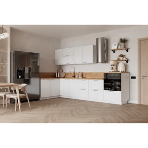 Кухонный гарнитур угловой 1500х3150 вариант 5 Лизет (белый)