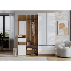 Прихожая Денвер комплект (дуб золотистый, белый)