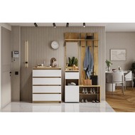 Прихожая Денвер комплект 2 (дуб золотистый, белый)