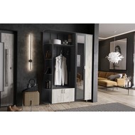 Прихожая Лика - 1 1,5м (графит, дуб крафт белый)