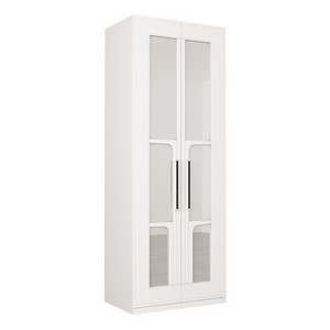 Шкаф двухстворчатый для одежды Валенсия 13.329 с зеркалом (белый шагрень)