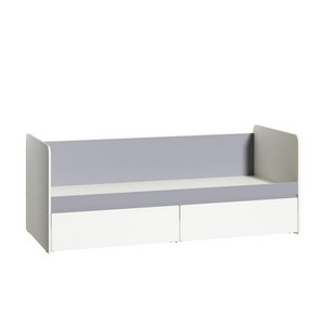 Кровать детская Торонто 11.39 (белый PE шагрень, стальной серый)