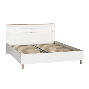 Кровать двуспальная с ортопедическим основанием Муссон 11.41 (белый шагрень, дуб эндгрейн)