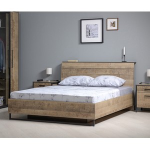 Кровать двуспальная с ортопедическим основанием Трувор 11.34 N (дуб гранж песочный, интра)