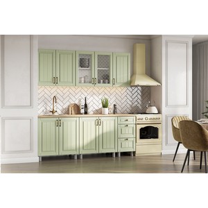 Готовая кухня Прованс (белый/фисташковый) без столешницы