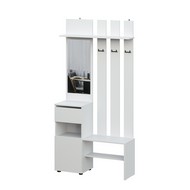 Прихожая-вешалка с зеркалом Денвер белый