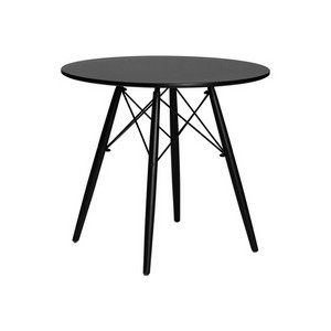 Стол обеденный CHELSEA`80 BLACK (столешница черная, основание черное)
