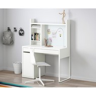 Стол письменный компьютерный Микка (Micke) с надстройкой 105х140х50 см универсальный (белый)