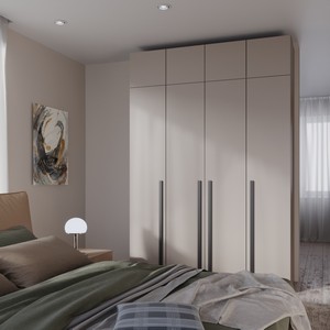 Шкаф Бостон 1600 с антресолью 1600 (бежевый, глиняно серый)