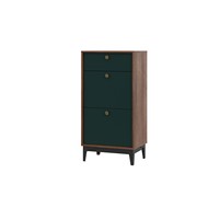 Комод КМ-4 BRASS (каштан арвадона, изумруд)