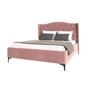 Кровать TANGO 140х200 велюр (розовый)