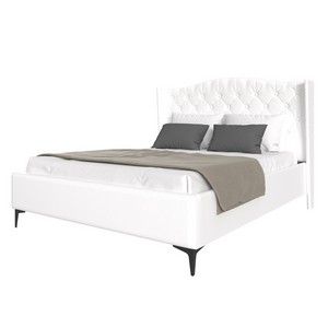 Кровать TANGO 160х200 кож.зам (белый)