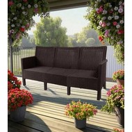 Диван трехместный садовый под ротанг СадКо (темно-коричневый)